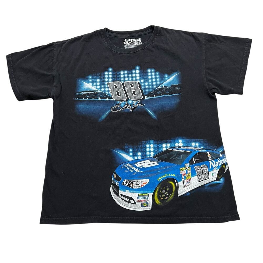 Dale Earnhardt Jr. 88 NASCAR Chase Authentics Graphic T-Shirt Men's M Black Y2K‎